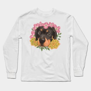 Piper with Dogwood and Aeonium Long Sleeve T-Shirt